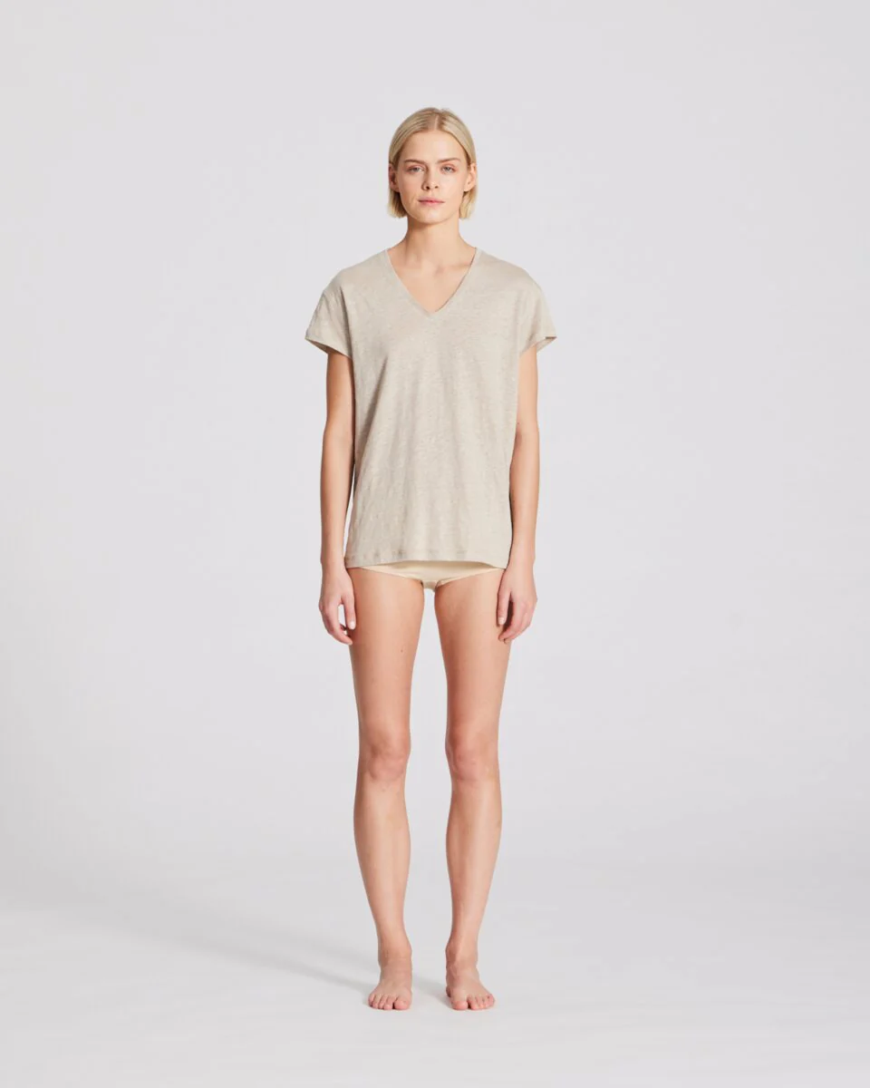 Gai+Lisva  Simone S/S Linen t-shirt - Moonstruck
