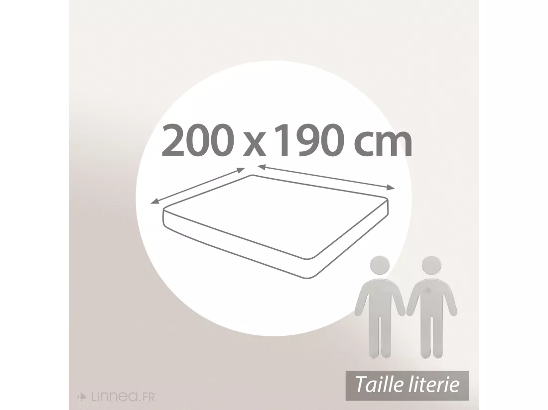 Protège matelas imperméable 200x190 cm bonnet 23cm ARNON molleton coton contrecollé polyuréthane