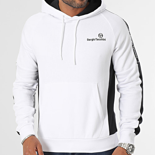 Sweat Capuche A Bandes 40673 Side Hoodie Blanc