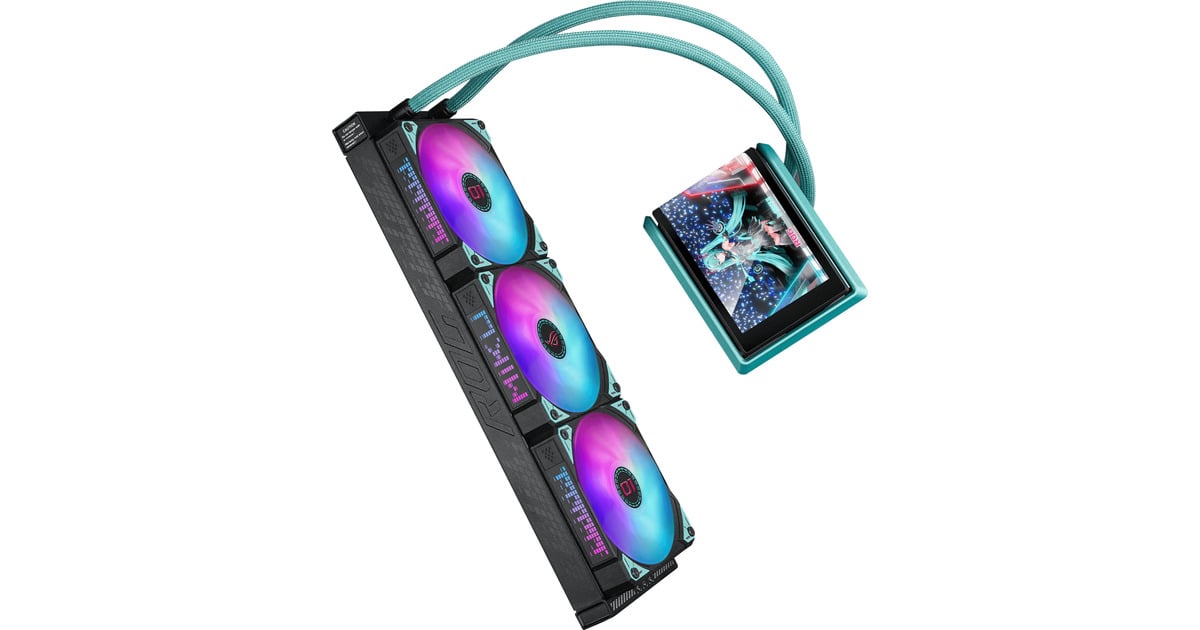 ASUSROG RYUO IV 360 ARGB Hatsune Miku Edition waterkoeling  (Zwart/mint)