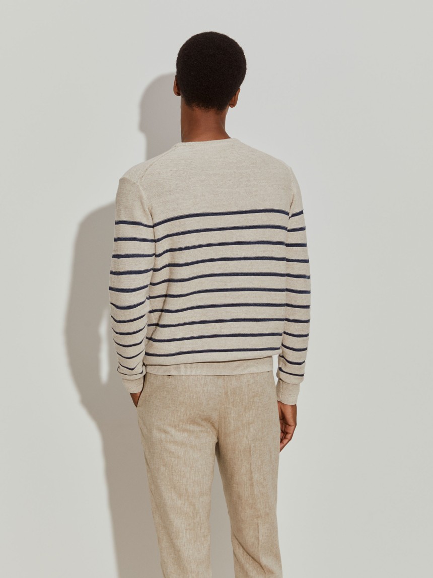 Camisola de malha às riscas
