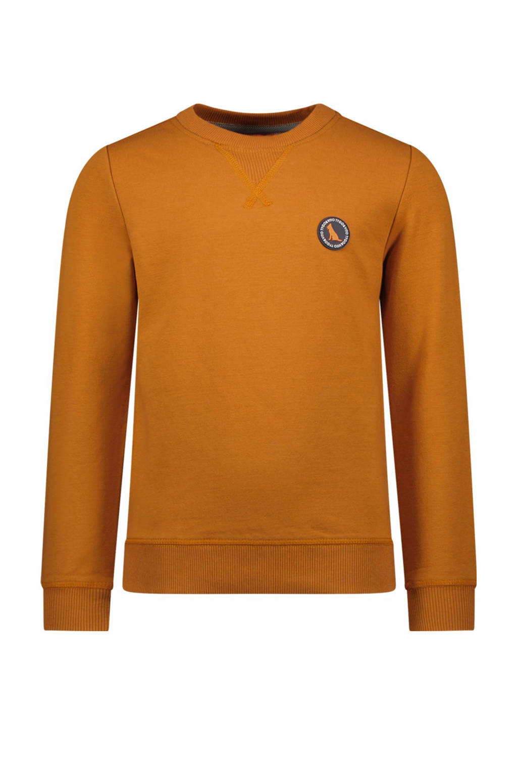 TYGO & vito sweater Silver met backprint kleibruin