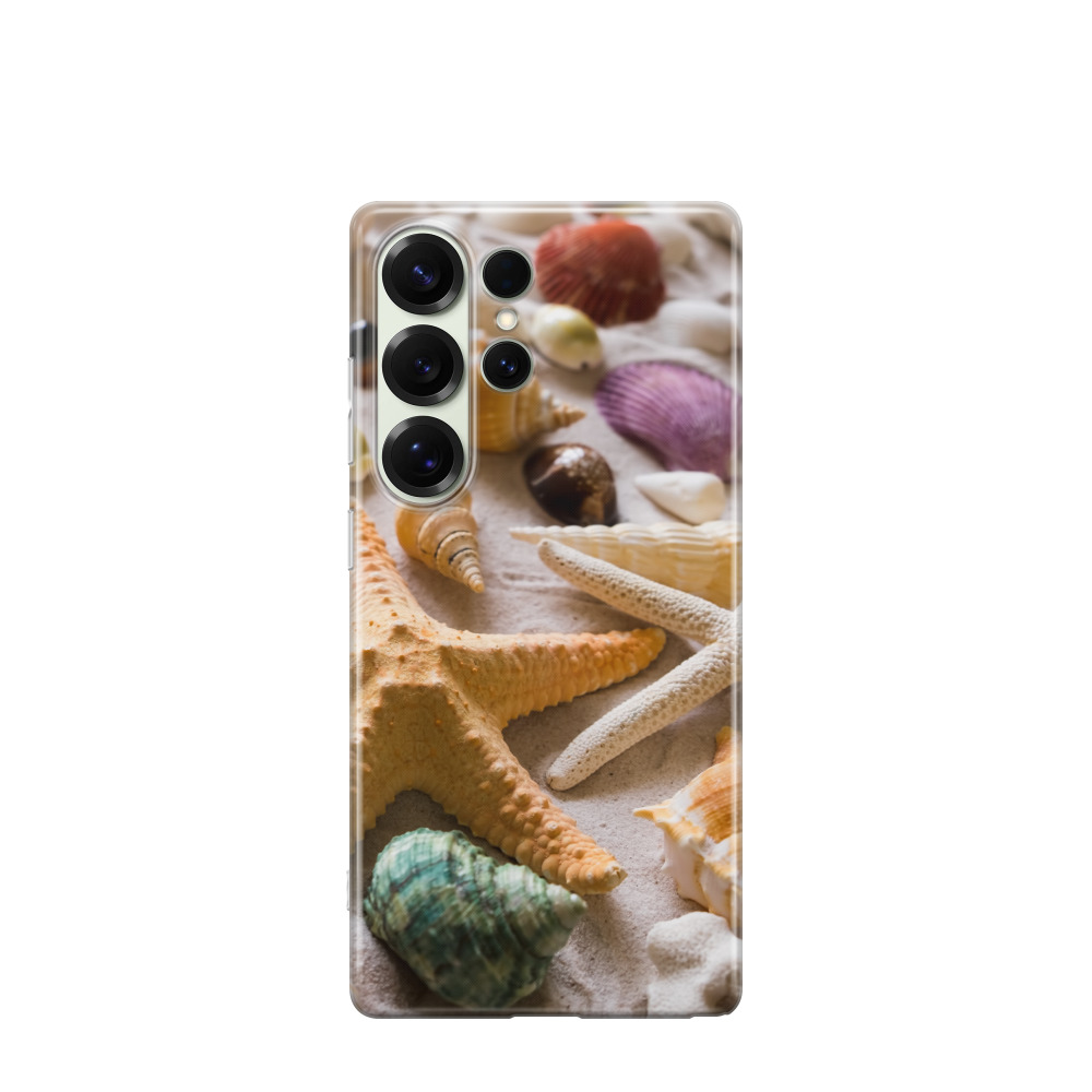 Samsung Galaxy S25 Ultra Gummi Hülle Strand Muschel - Braun