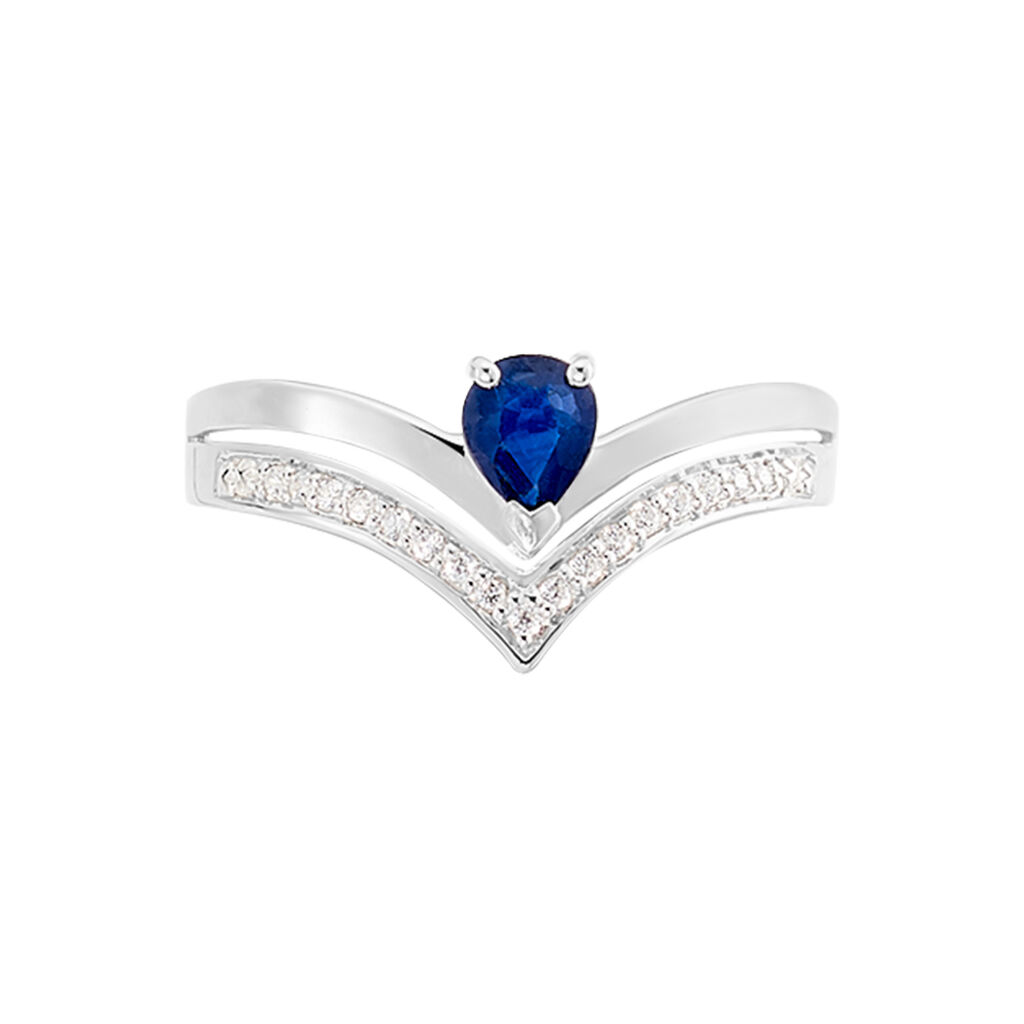 Bague Pasqualina Or Blanc Saphir Et Diamant