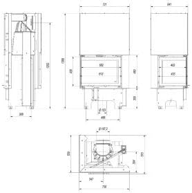 Kratki Kamineinsatz VNL 610/430 links Hebetür 9 kW Kamin Kaminofen Heizeinsatz