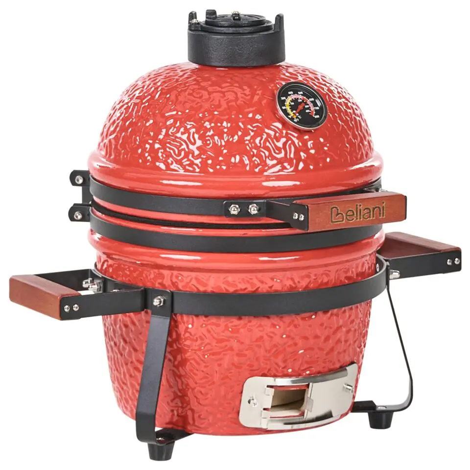 KAMADO - Mini houtskoolgrill - Rood - Keramiek