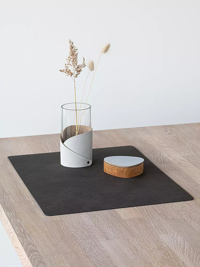 LIND DNA Leder Platzset eckig NUPO 35x45cm Caviar braun