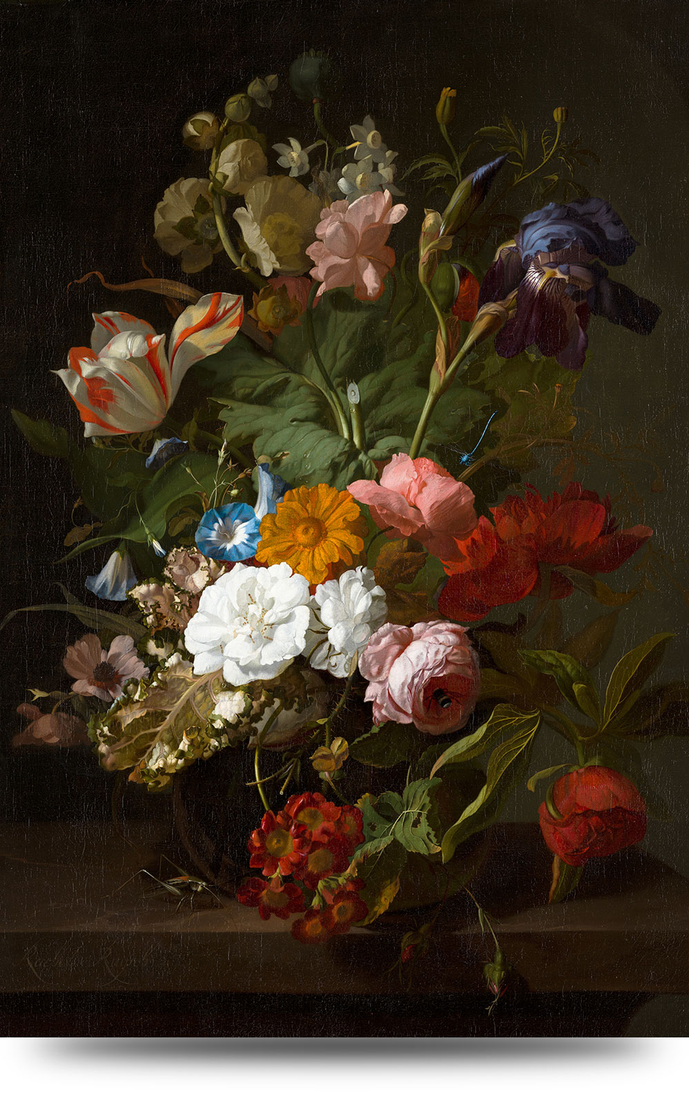 Bloemstillevens uit het Mauritshuis en rijksmuseum - Canvas schilderij 4 - 80 x 120 cm