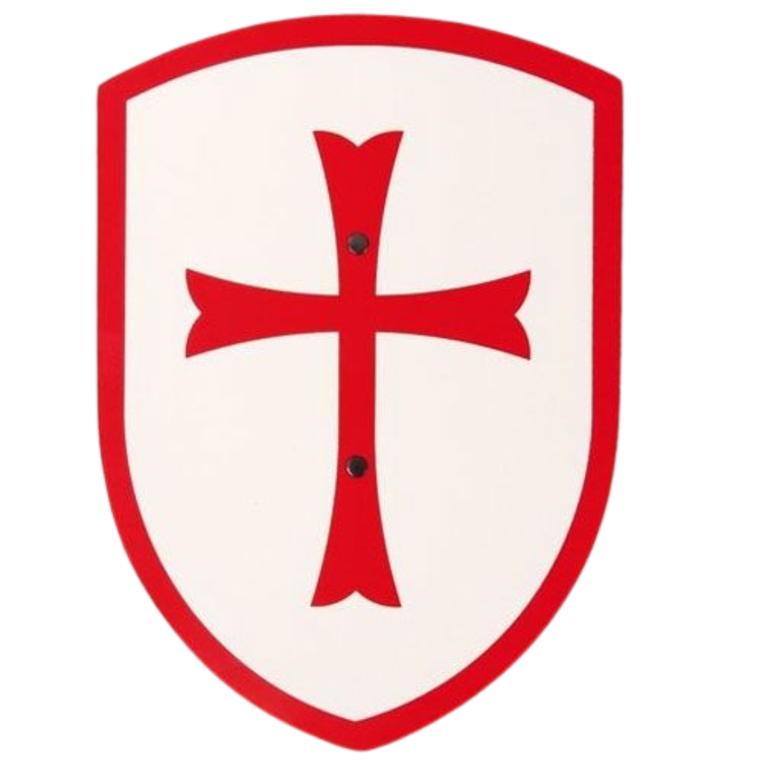 Schild tempelridder rood-wit met rand - klein