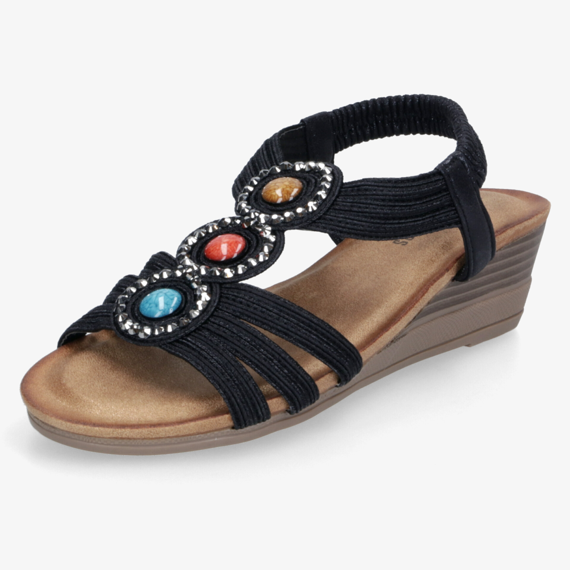 street shoes Damen Keilsandalen schwarz