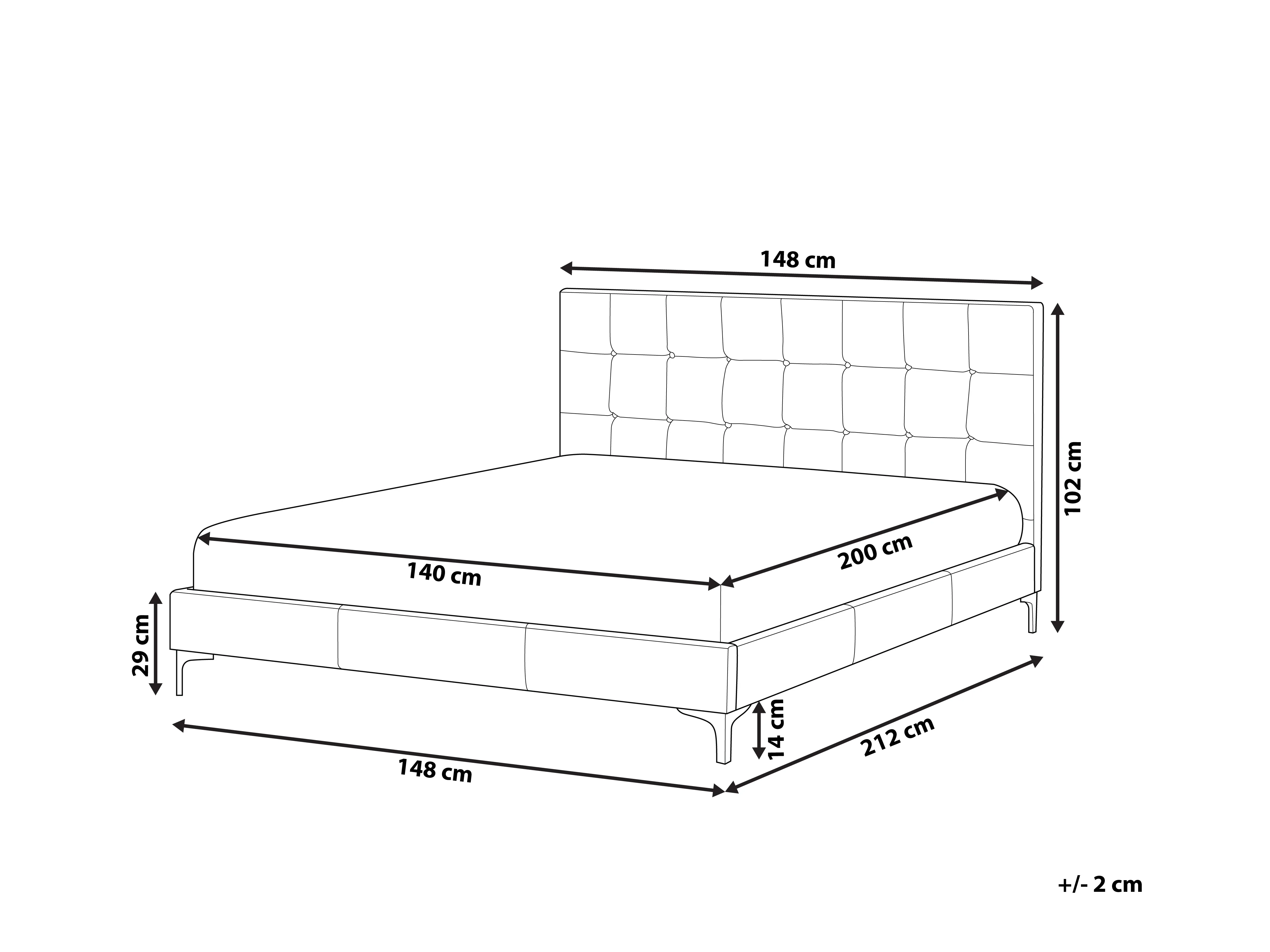 Bed Kunstleer AMBERT 140 x 200 cm Taupe