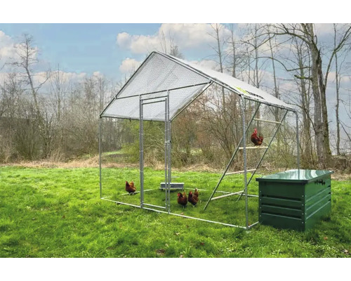 DIY-ren met rits, ca. 3 x 2 x 2,5 m, ZI-CR322, voor kippen, pluimvee, konijnen en cavia's
