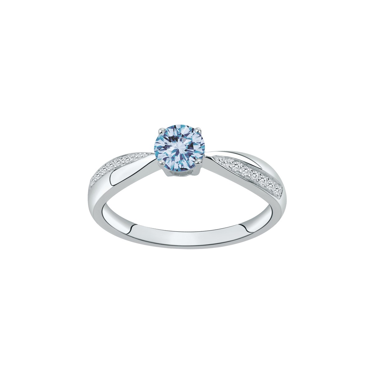 Bague en Argent avec spinelle bleu topaze