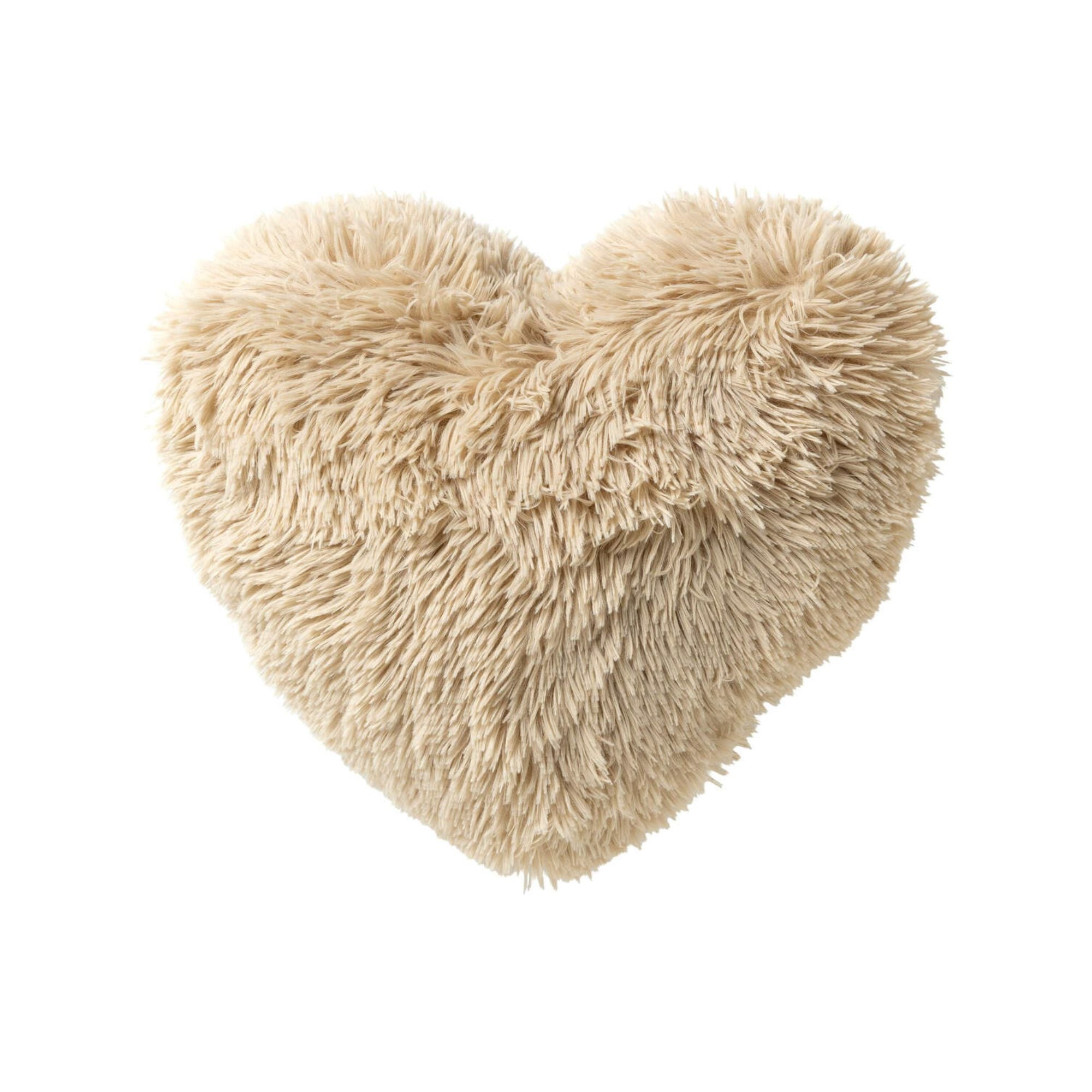 HART - sierkussen 40x45 cm - hartjeskussen - fluffy - Bleached Sand -