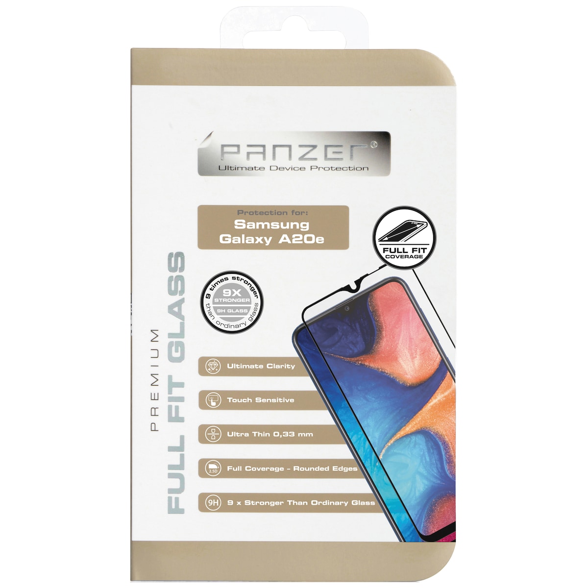 Panzer Full-Fit Samsung Galaxy A20e skjermbeskytter (sort)