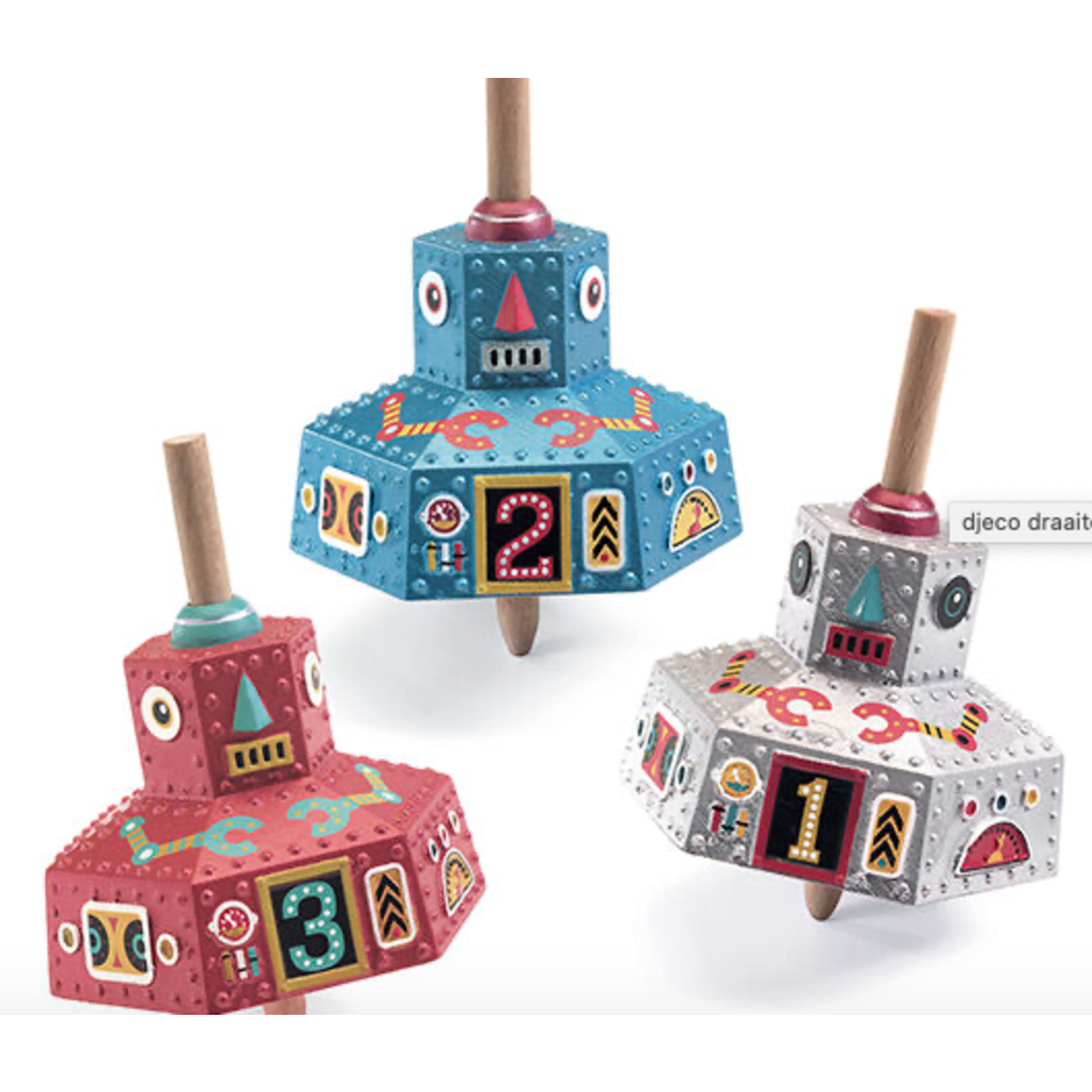 Djeco - Draaitol robot in 3 kleuren