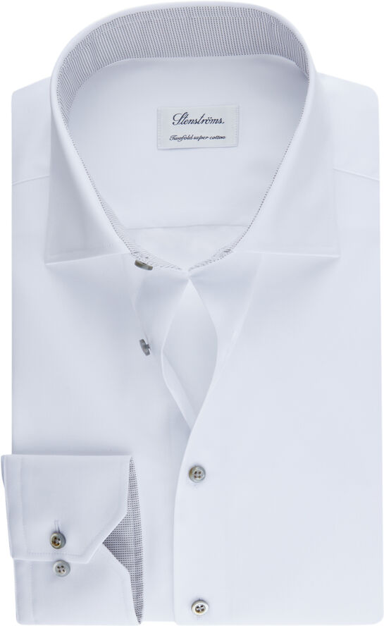 Stenströms Slim/75, RM cuff, contrast White