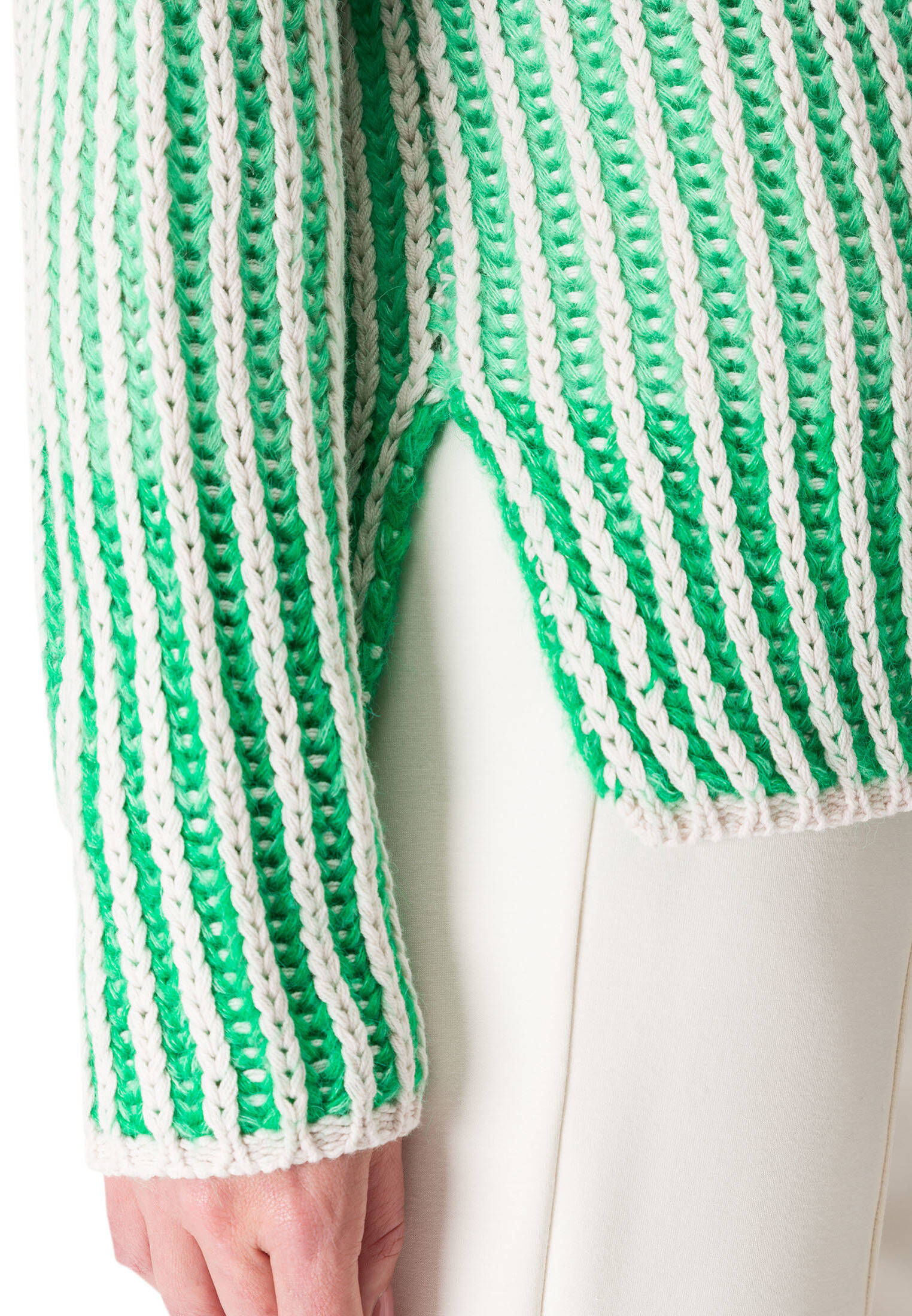 zero| Damen Grobstrickpullover mit Streifen