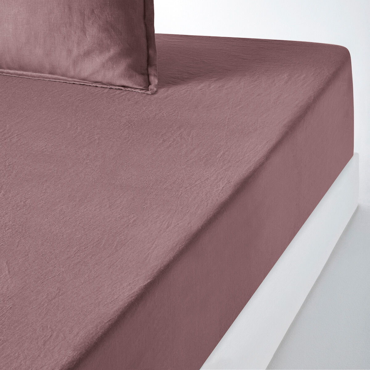 LA REDOUTE INTERIEURS<br>Lençol de linho lavado com elástico, dobra de 35 cm, Linot