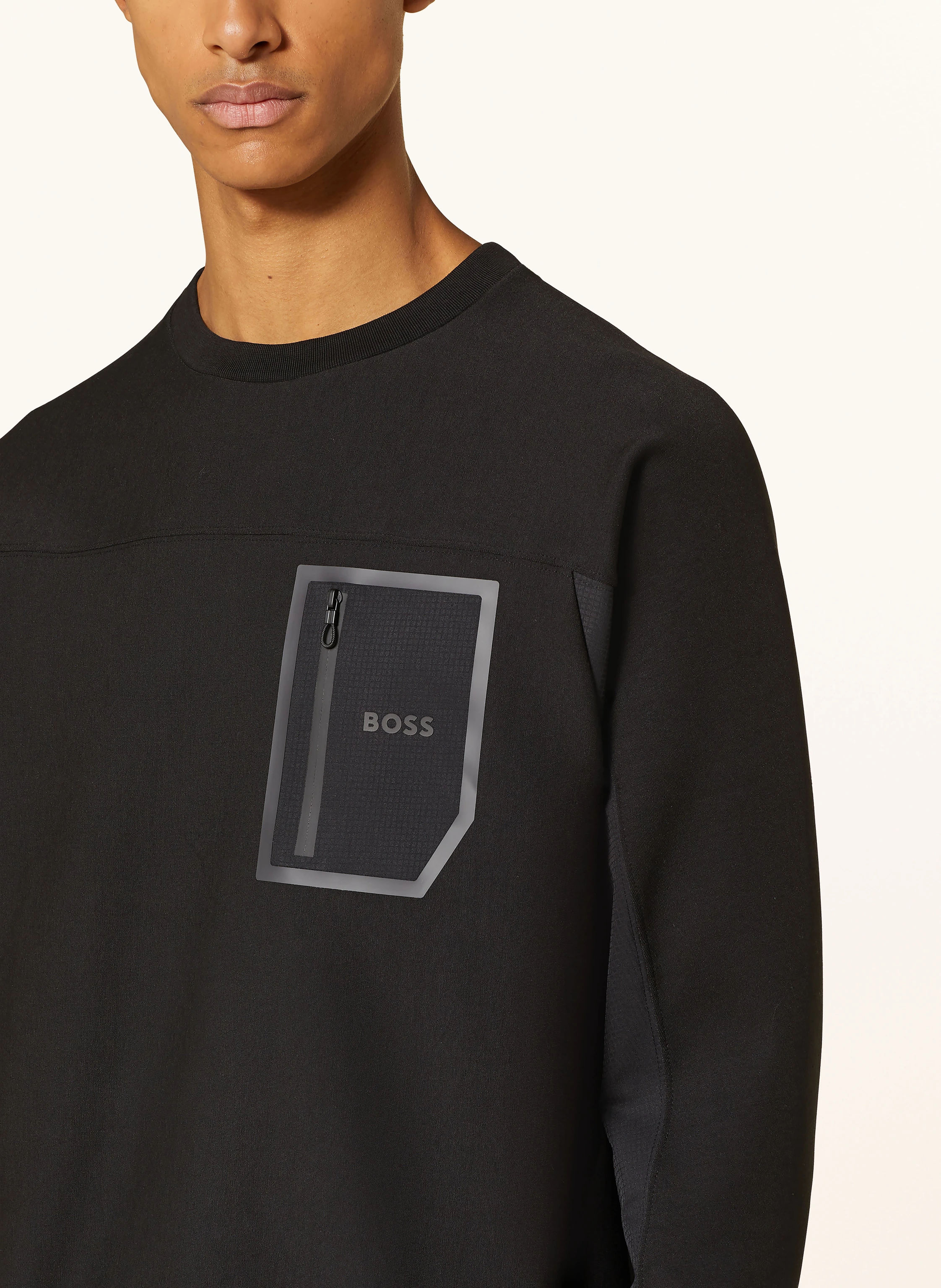 BOSS Sweatshirt SALBIQ im Materialmix