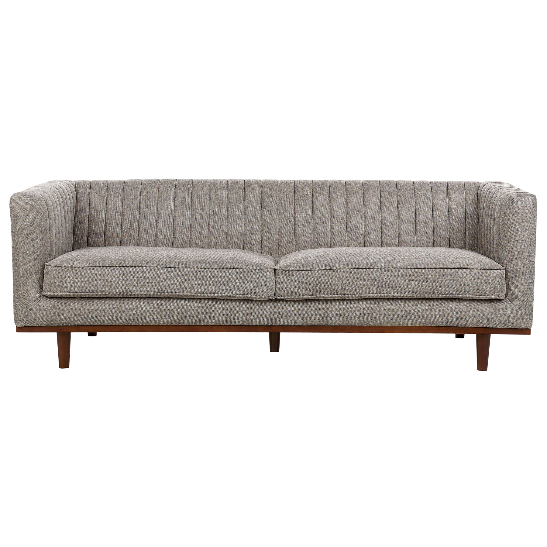 Beliani - SKAULE - Driezitsbank - Lichtbruin - Polyester