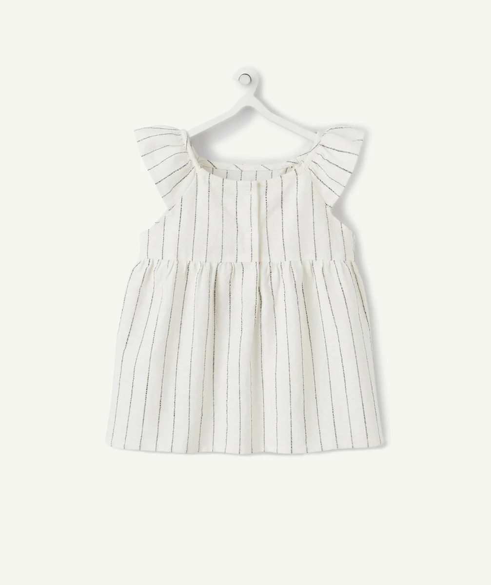 LA BLOUSE RAYÉE NOIRE ET BLANCHE EN COTON BIOLOGIQUE