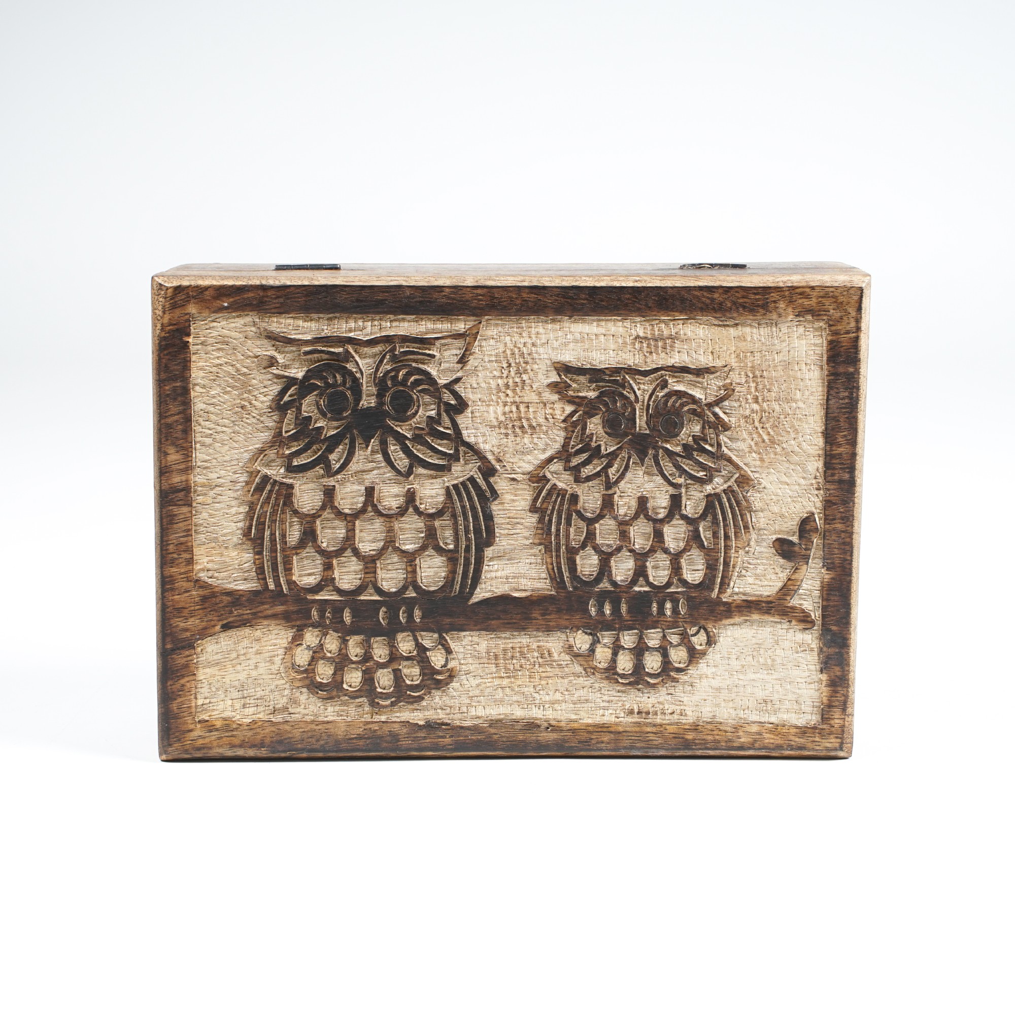 Schatulle 'Eulen', Mangoholz, B 26 cm, L 18 cm, H 9 cm von fischer's lagerhaus