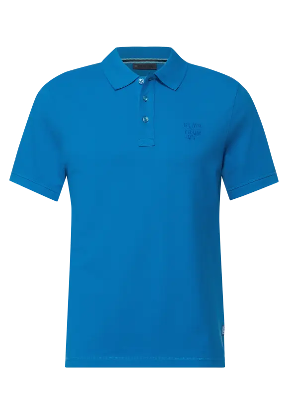 Poloshirt in Piqueé - laguna blue