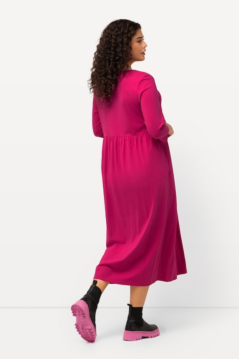 Jerseykleid, A-Linie, Carree-Ausschnitt, 3/4-Arm