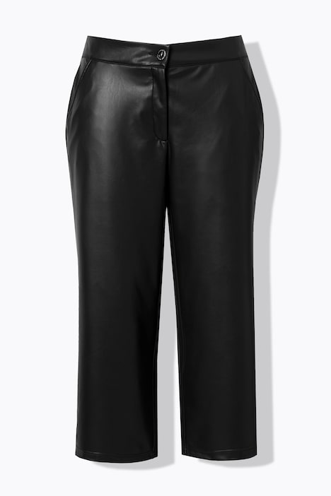 Culotte, weites Bein, Lederoptik