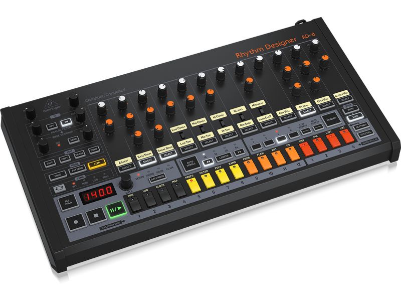 Behringer Drum Machine RD-8 MKII Klassische analoge Drum-Machine mit 16 Drum-Sounds