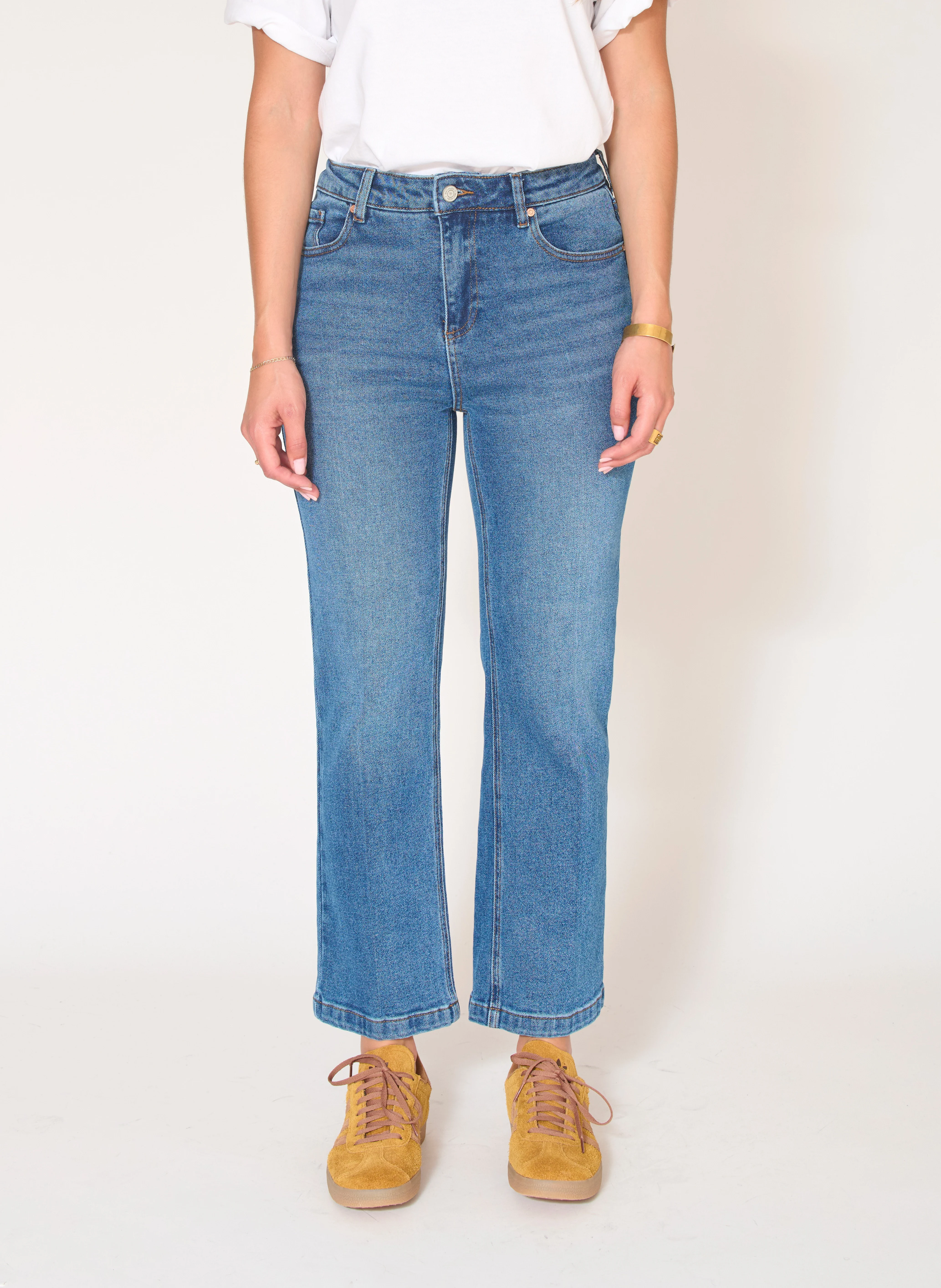 THE LINDA ROSES - Jean cropped flare | Bleu