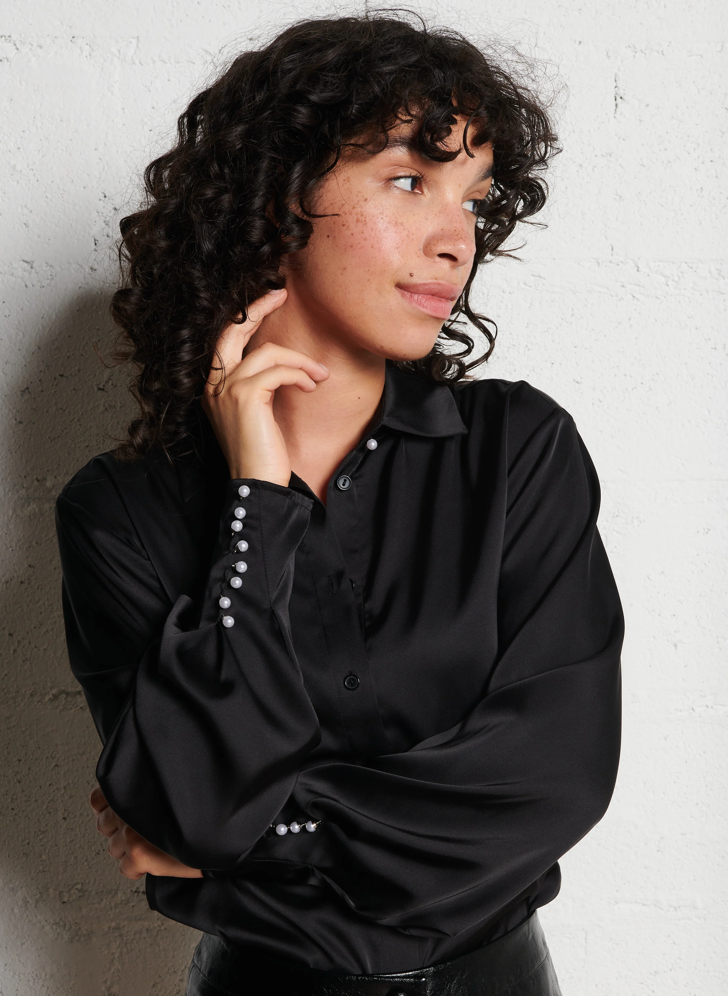 CECE - Chemise droite à col classique | Noir