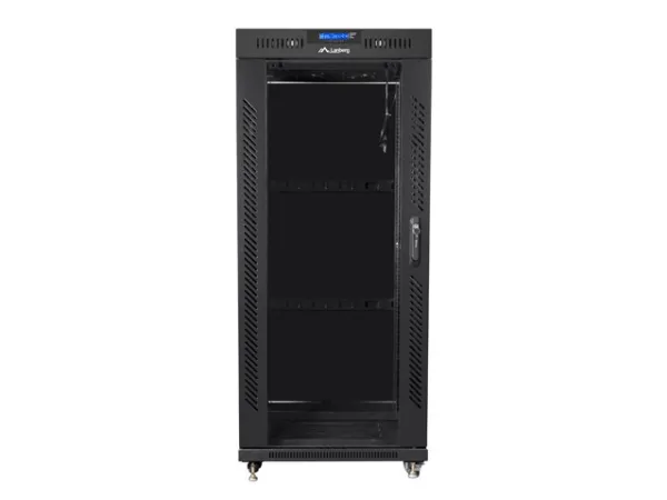 Lanberg - Rack kabinet - med 2 køleblæsere, display - sort, RAL 9004 - 27U - 19