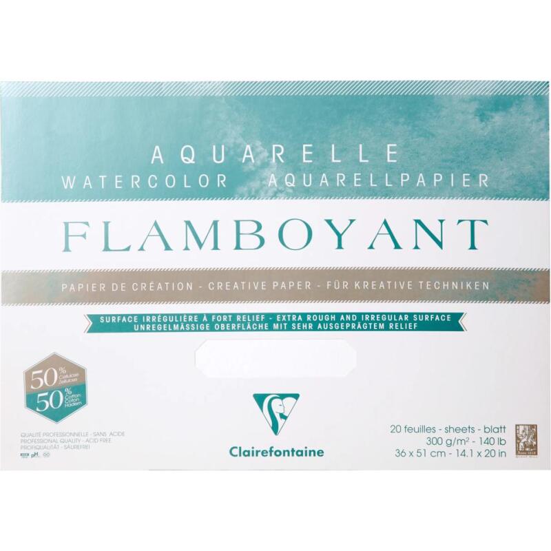 Flamboyant bloc collé 4 côtés 20F 36x51cm 300g