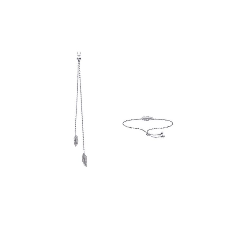 Collier Femme - Argent 925 - Oxyde de zirconium - Longueur : 60 cm