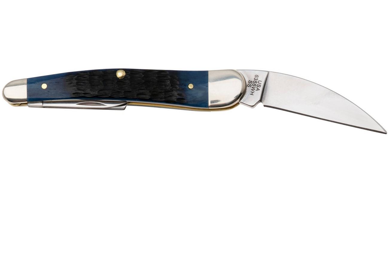 Case Seahorse Whittler, Navy Blue Bone, Rogers Jig, 6889, 6355WH SS zakmes