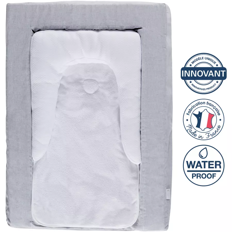 candide Wickelauflage Douillet 2in1 70 x 50 cm grau