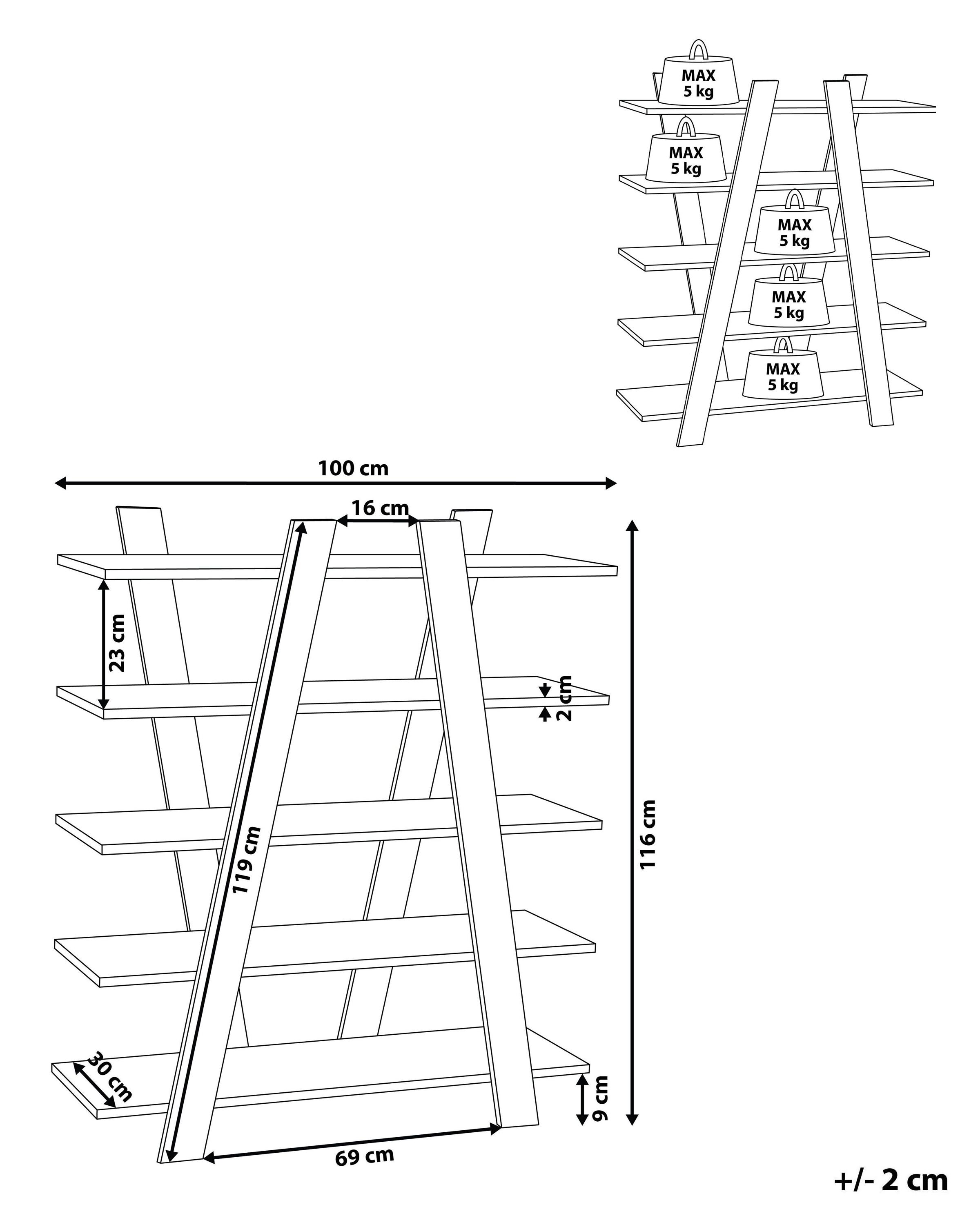 Opbergkast met 5 planken ESCALANTE 116 cm Donkerbruin