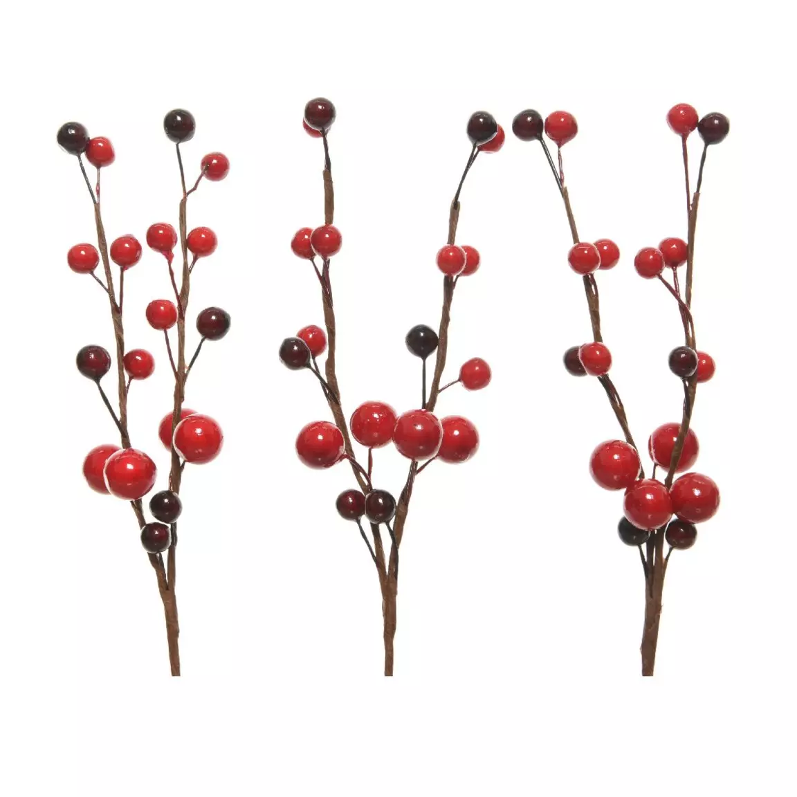 Lot de 3 branches de Baies (8 cm) Billa Rouge