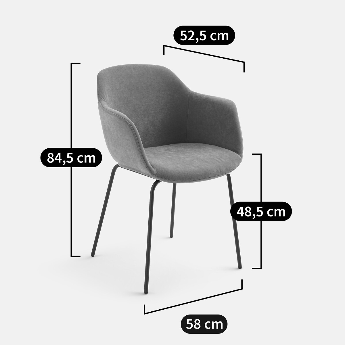 LA REDOUTE INTERIEURS<br>Cadeira de mesa em tecido texturizado Halva