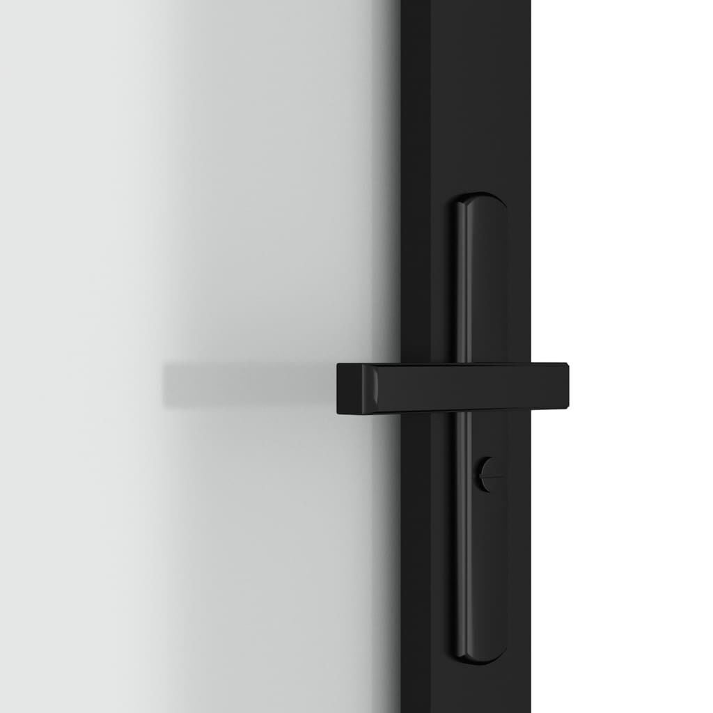 vidaXL Binnendeur 76x201,5 cm zwart matglas en aluminium