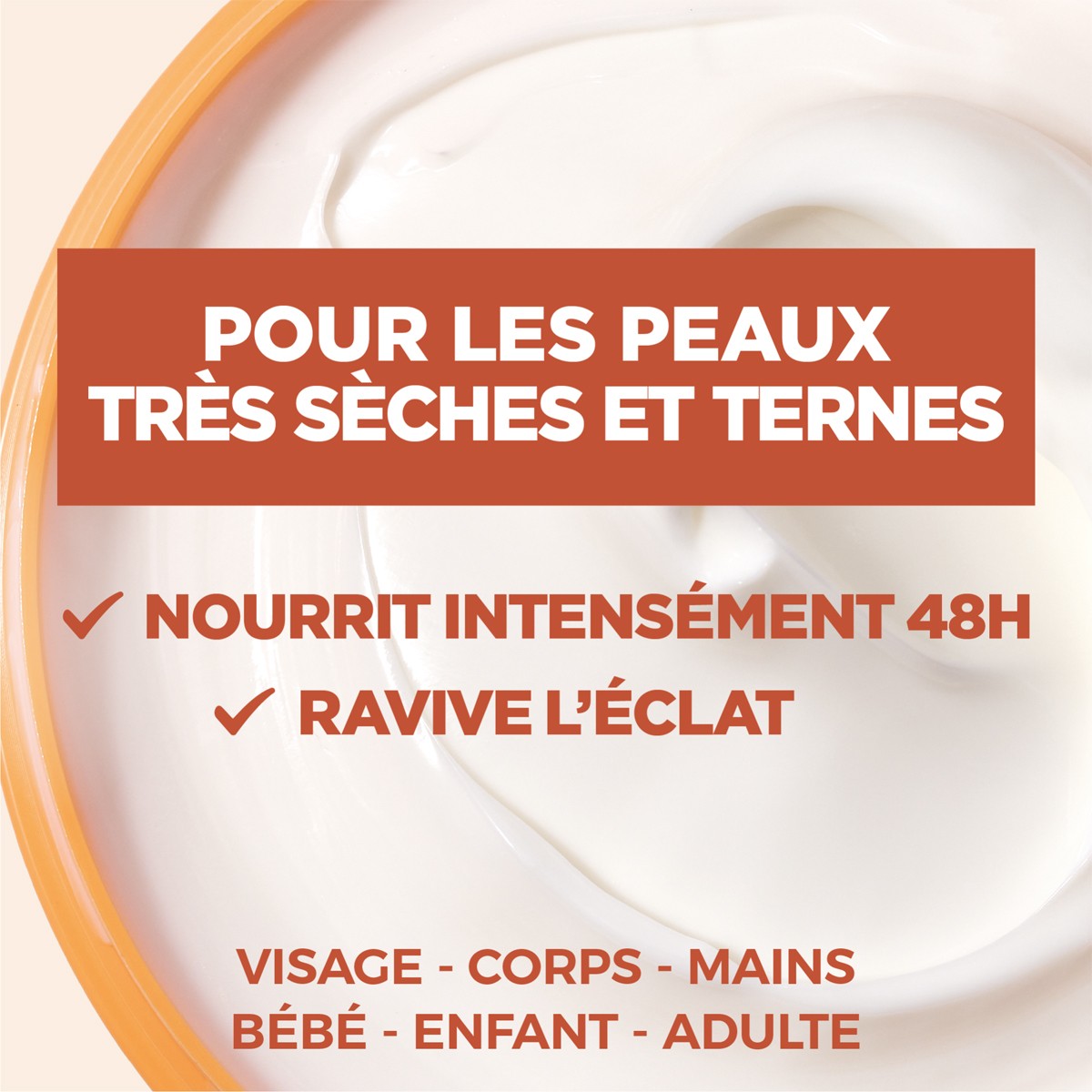 Crème nourrissante - Beurre de cacao & karité - Peaux très sèches & ternes - 400 ml