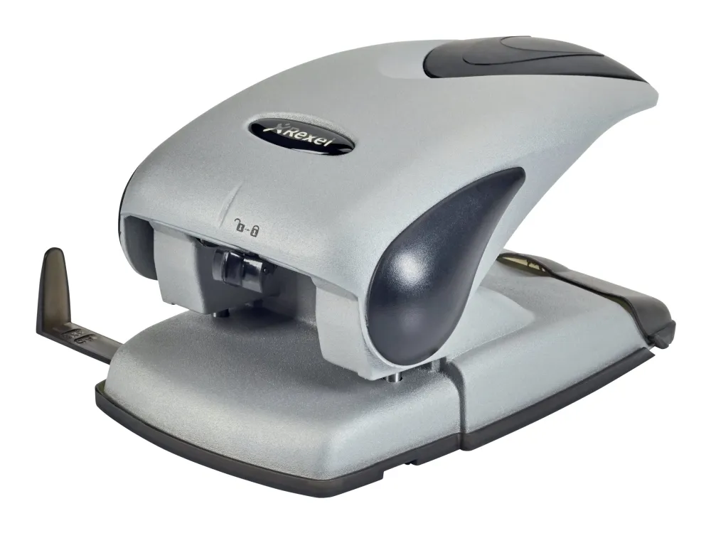 Hulapparat Rexel Precision 265, 2 huller, 65 ark, sølv/sort