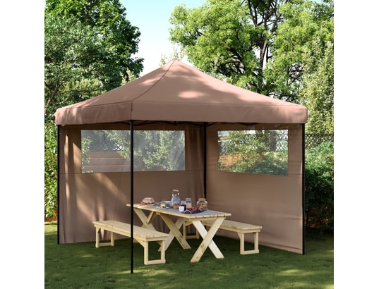 VIDAXL - Tente de réception pliable escamotable avec 2 parois latéral...
