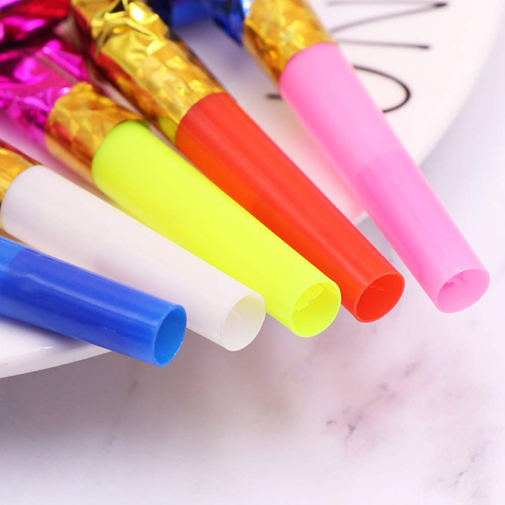 (100er Set) 7.5cm Mini Party Tröten Hörner Geburtstags Luftrüssel Fotorequisiten Accessoires Krachmacher Trompete - Assortiert