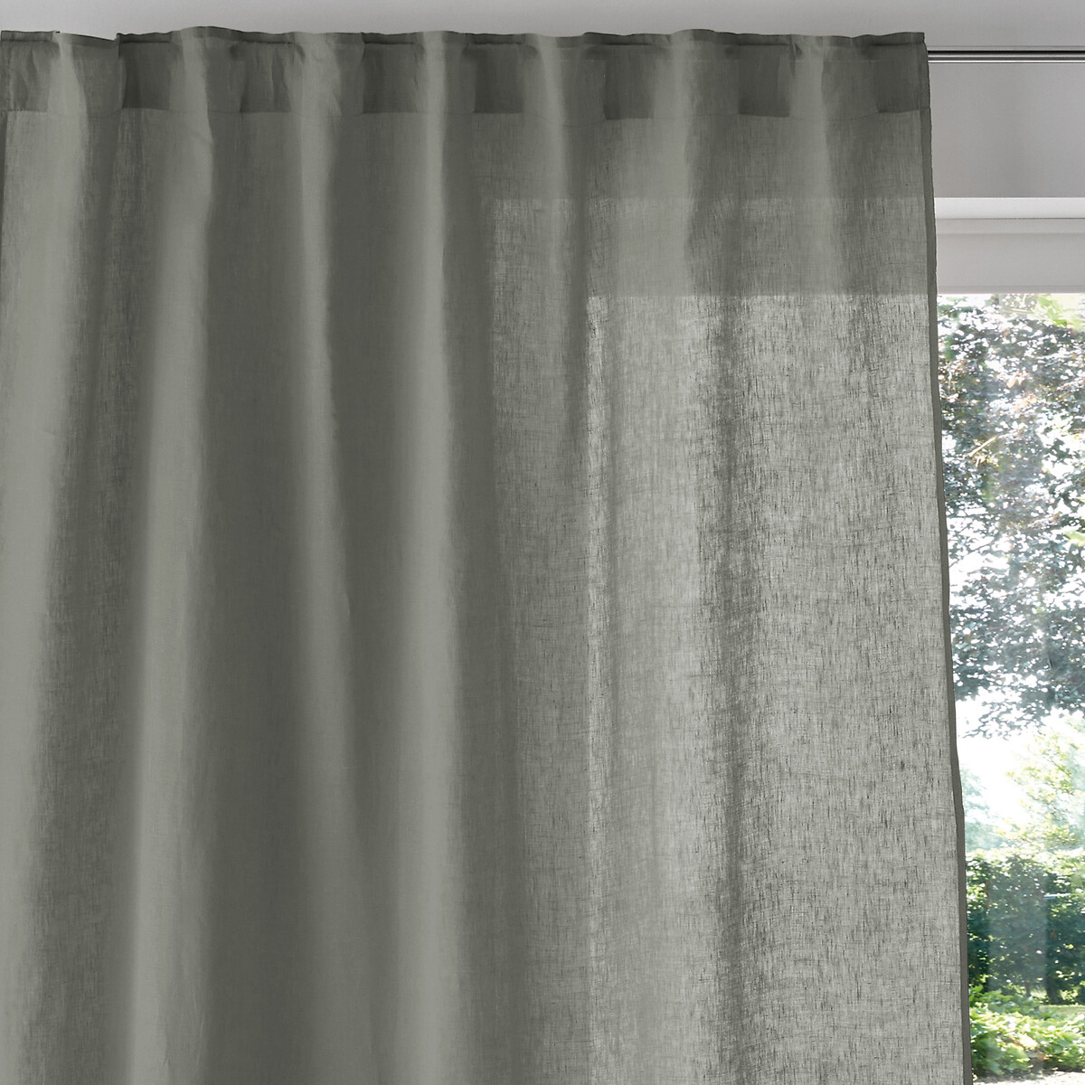 LA REDOUTE INTERIEURS<br>Cortina de linho lavado com laços ocultos Onega