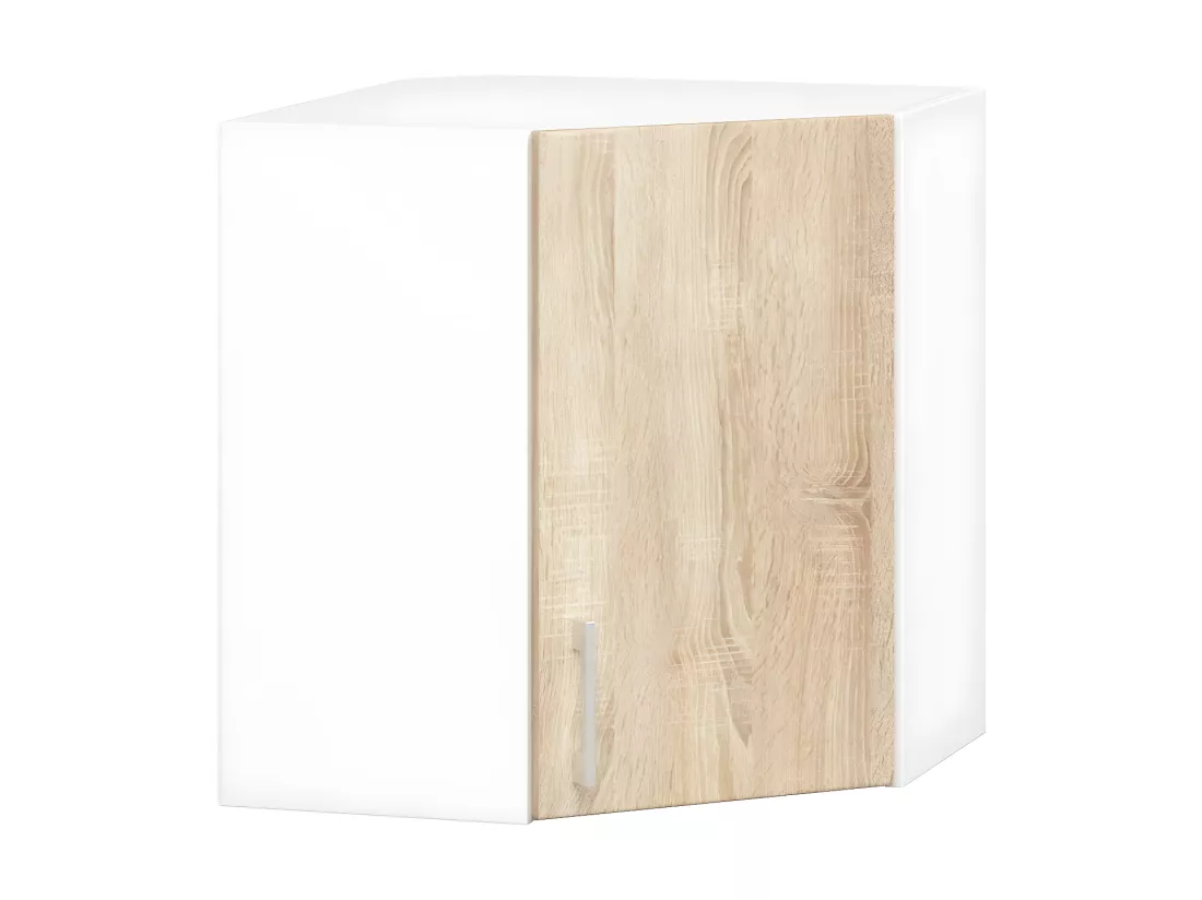 Armoires de cuisine haute AKORD d'angle W60 LIMA Blanc 60 cm 1 porte façade Chêne Sonoma 2 étagères 60x30,5x58 cm