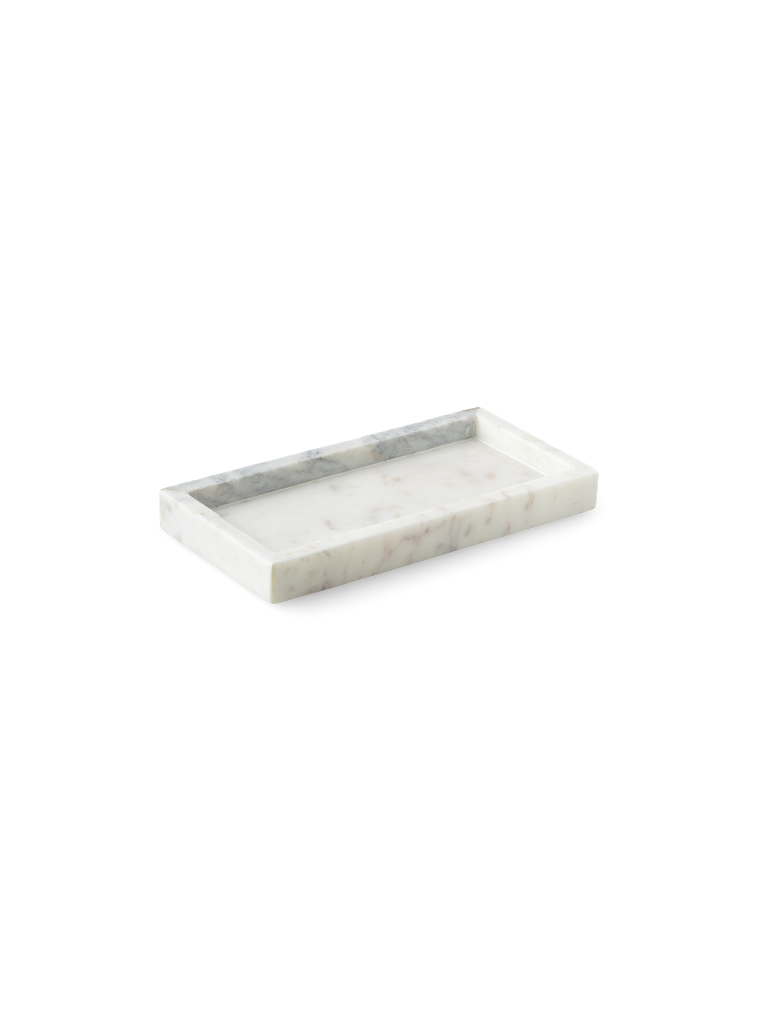 Dekorativ bakke | Marmor. 25 x 12 cm. | White