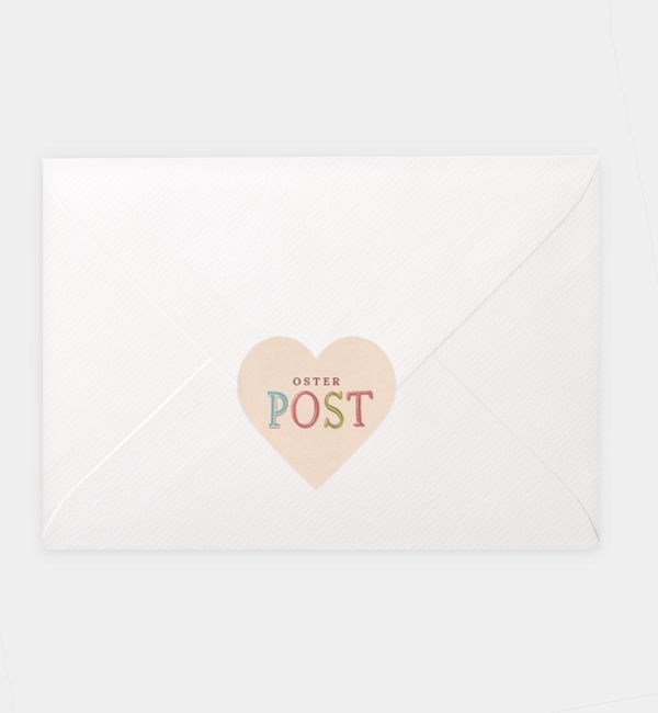 Siegelsticker Sweet Egg, Herz-Siegelaufkleber (46 x 45mm)